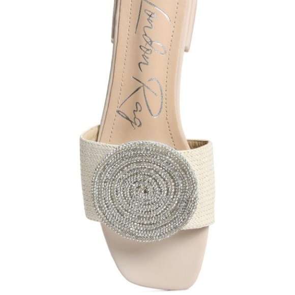 Ollilie Embellished Brooch Slip On Sandals - Picture 12 of 13